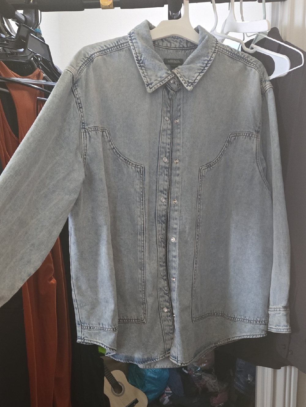 Light Wash Denim Button-Up Shacket